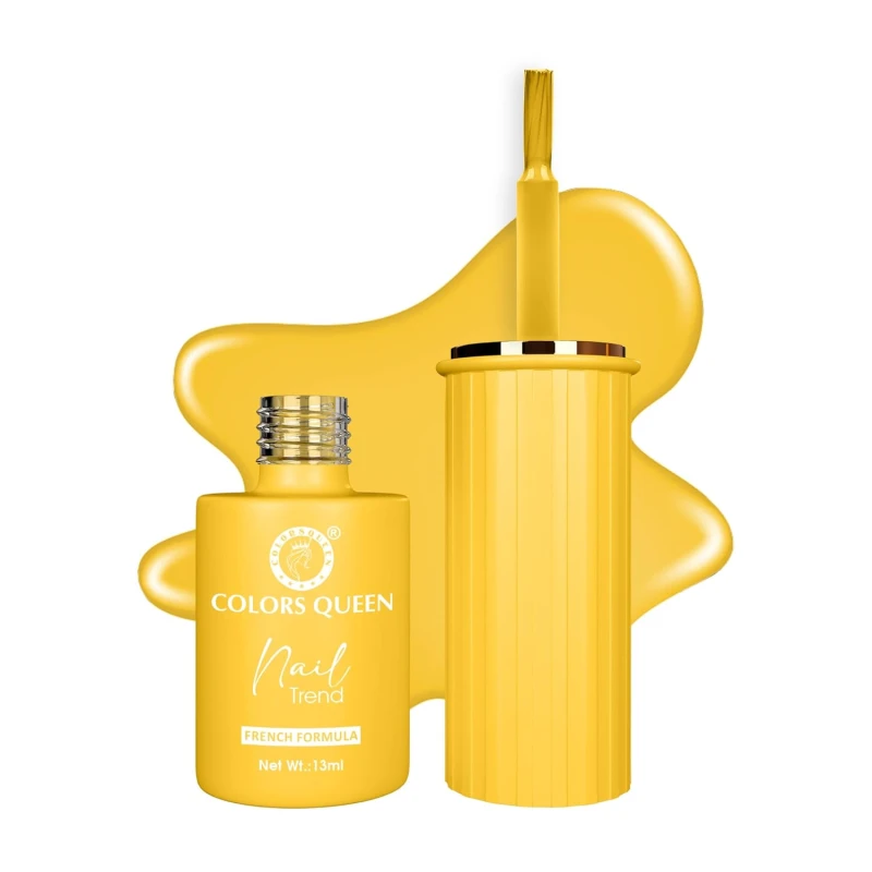 Colors Queen Nail Trend Glossy Nail Polish | Chip Resisting & Quick Drying Nail Paint with High Shine | 7 Toxin Free Formula | Vegan & Cruelty Free | Long Lasting & Vibrant Nail Paint for Women (Mustard Dip, 13ml) - Thumbnail 2